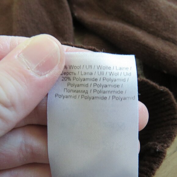 GANNI Wool Blend V Neck Sweater in Chocolate Brown Academia Preppy Quiet Luxury - Picture 12 of 12